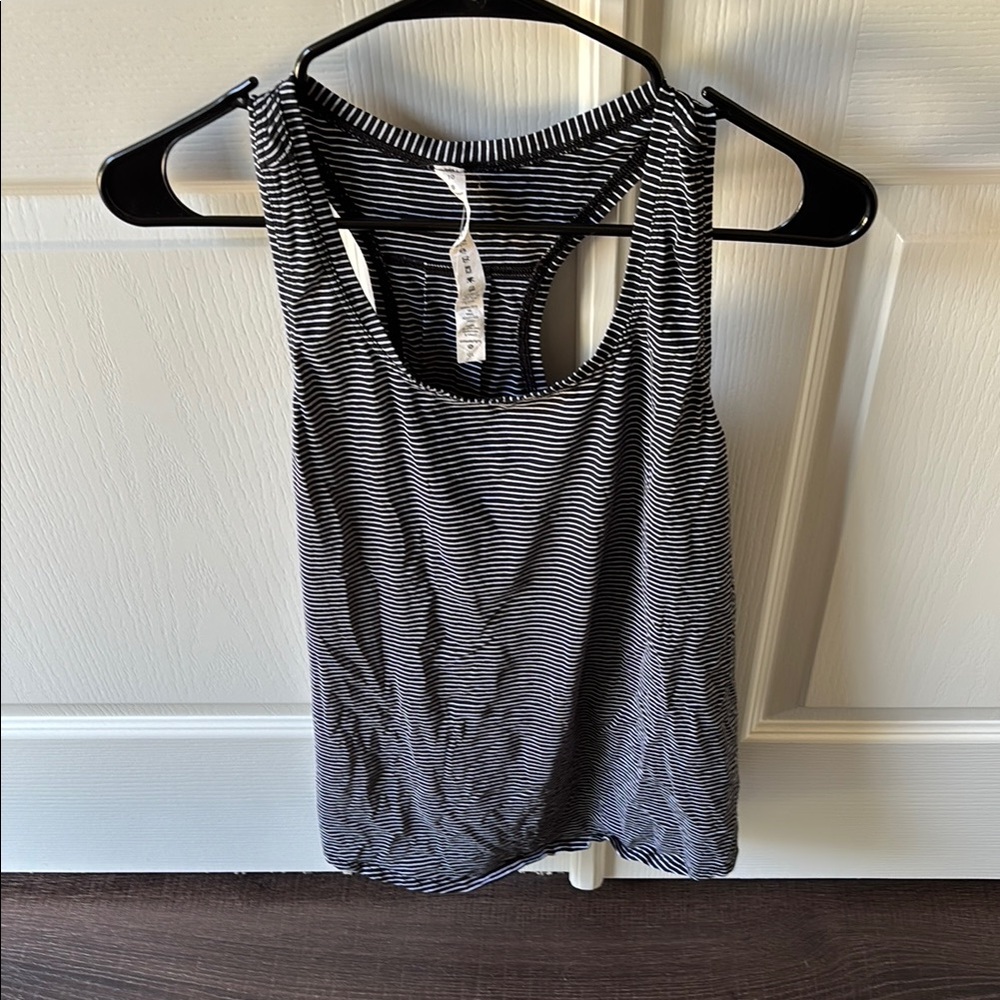 Striped Black and White Women's Tank Top